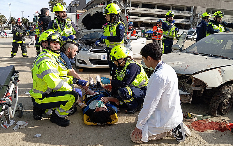 Centro de Simulación Clínica de UST Viña del Mar realiza simulacro de accidente junto a servicios de urgencia