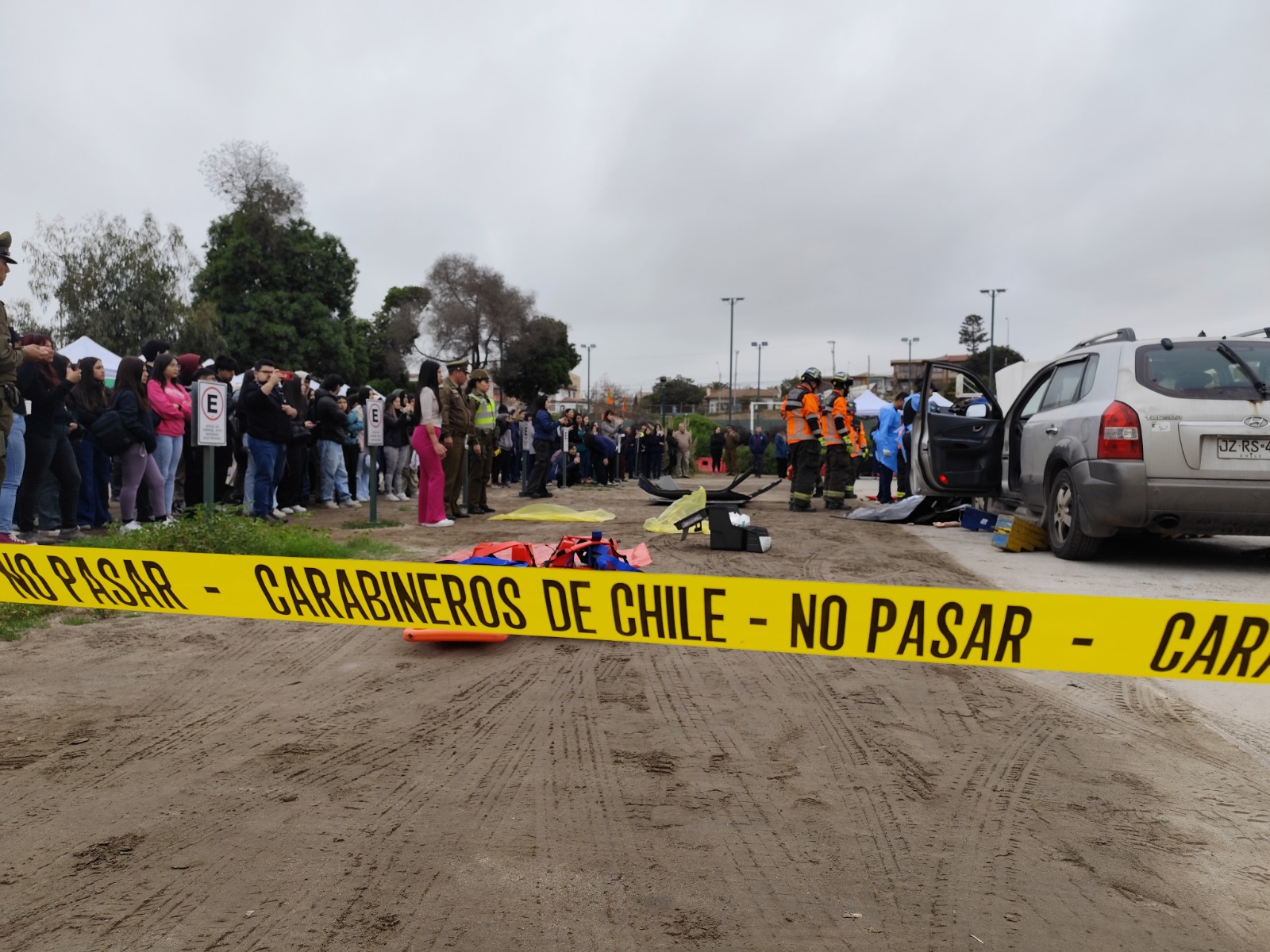 Santo Tomás La Serena convocó a equipos de emergencia para desarrollar simulacro automovilístico en vísperas de Fiestas Patrias